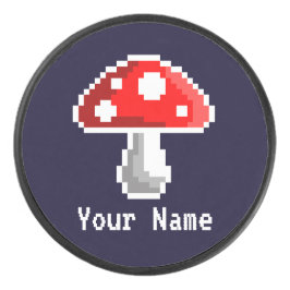 Dark Pixel Mushroom Hockey Puck