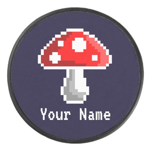 Dark Pixel Mushroom Hockey Puck (Voorkant)
