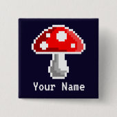 Dark Pixel Mushroom Name Button (Voorkant)