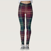 Dark Plaid Classic Tartan Green Red Leggings (Voorkant)