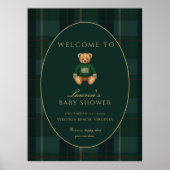 Dark Plaid Lauren Inspired Baby Shower Welcome  Poster (Voorkant)