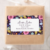 Dark Plum and Florals Business Shipping Label (Insitu)