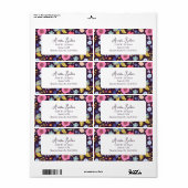 Dark Plum and Florals Business Shipping Label (Full Sheet)