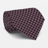 Dark Plum Checkered Pattern - Stropdas (Opgerold)