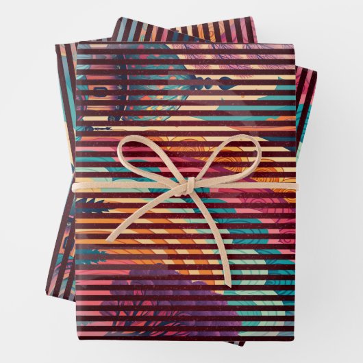 Dark Plum Dome Gift Wrap Set (3 Sheets) - Custom Inpakpapier Vel (In situ)