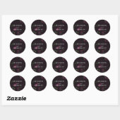 Dark Plum Floral | Aangepaste bruiloft Ronde Sticker (Vel)