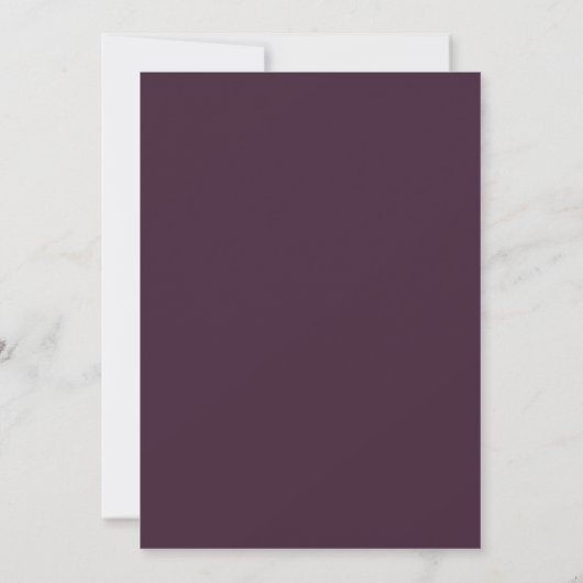 Dark Plum Floral Lijst | Bruiloft Kaart (Achterkant)