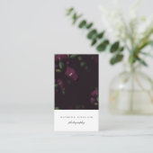 Dark Plum Floral Modern Professional Visitekaartje (Staand voorkant)