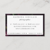 Dark Plum Floral Modern Professional Visitekaartje (Achterkant)