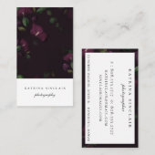 Dark Plum Floral Modern Professional Visitekaartje (Voorkant / Achterkant)