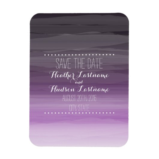 Dark Plum Ombré Bruiloft Save The Date Magnet Magneet (Verticaal)
