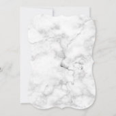 Dark Plum Paars en Grey Marble Wedding Kaart (Achterkant)