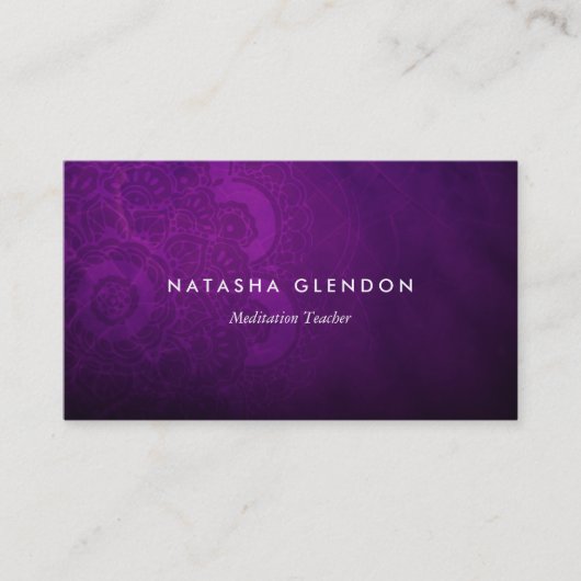Dark Plum Purple Mandala Zen Business Card Visitekaartje (Voorkant)
