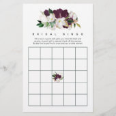 Dark Plum Velvet and White Spring Bridal Bingo (Voorkant)