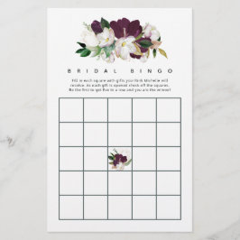 Dark Plum Velvet and White Spring Bridal Bingo