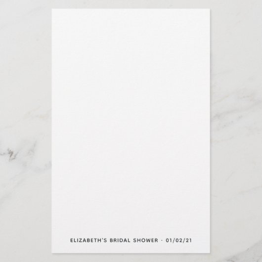 Dark Plum Velvet and White Spring Bridal Bingo (Achterkant)