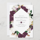 Dark Plum Velvet en White Floral Bachelorette Kaart (Voorkant)