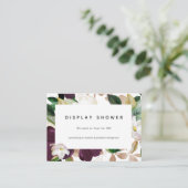 Dark Plum Velvet en wit Vrijgezellenfeest Display Informatiekaartje (Staand voorkant)