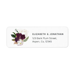 Dark Plum Velvet Floral Etiket