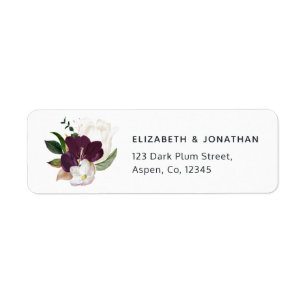 Dark Plum Velvet Floral Etiket