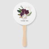 Dark Plum Velvet Floral Handwaaier (Voorkant)