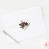 Dark Plum Velvet Floral Ronde Sticker (Envelop)