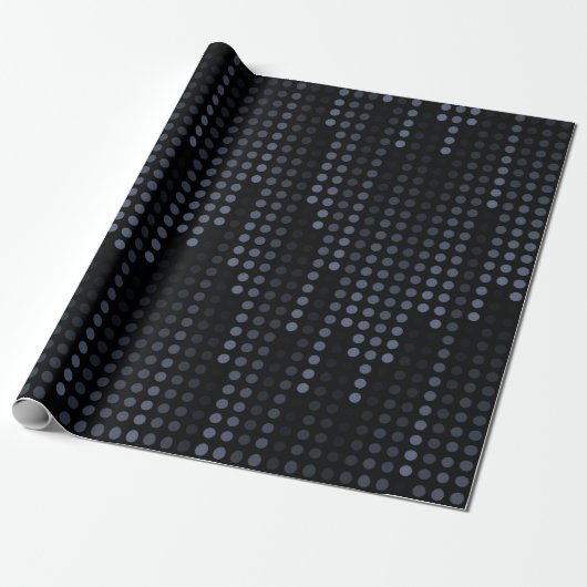Dark Polka Dots Matrix gepatterd Cadeaupapier (Uitgerold)
