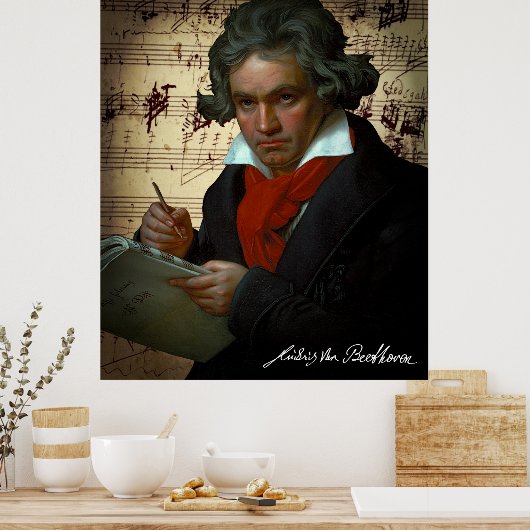 DARK PORTRAIT VAN HET MUSISCH GENIUS BEETHOVEN 182 POSTER (Keuken)