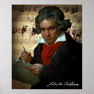 DARK PORTRAIT VAN HET MUSISCH GENIUS BEETHOVEN 182 POSTER
