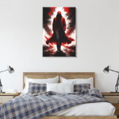 Dark Power Awakening – Red Hooded Figure Canvas Afdruk (Insitu (Slaapkamer))