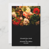 Dark Pretty pink white red floral flowers wedding Save The Date (Achterkant)