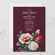 Dark Pretty pink white red roses bridal shower