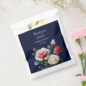 Dark Pretty pink white red roses floral wedding Bedankzakje (Gezegeld)