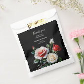 Dark Pretty pink white red roses floral wedding Bedankzakje (Gezegeld)