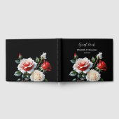 Dark Pretty pink white red roses floral wedding  Gastenboek (Volledig)