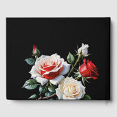 Dark Pretty pink white red roses floral wedding  Gastenboek (Achterkant)