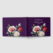 Dark Pretty pink white red roses floral wedding  Gastenboek (Volledig)