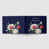 Dark Pretty pink white red roses floral wedding  Gastenboek (Volledig)