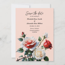 Dark Pretty pink white red roses floral wedding