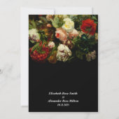 Dark Pretty pink white red roses floral wedding Save The Date (Achterkant)