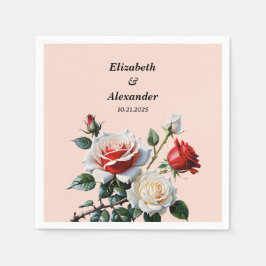 Dark Pretty pink white red roses floral wedding  Servet