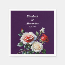 Dark Pretty pink white red roses floral wedding 