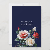 Dark Pretty pink white red roses Rehearsal dinner Kaart (Achterkant)