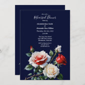 Dark Pretty pink white red roses Rehearsal dinner Kaart (Voorkant / Achterkant)