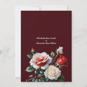 Dark Pretty pink white red roses Rehearsal dinner Kaart (Achterkant)