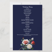 Dark Pretty pink white red roses wedding program (Achterkant)