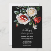 Dark Pretty white red pink roses floral wedding Kaart (Voorkant)