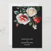 Dark Pretty white red pink roses floral wedding Kaart (Achterkant)