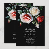 Dark Pretty white red pink roses floral wedding Kaart (Voorkant / Achterkant)