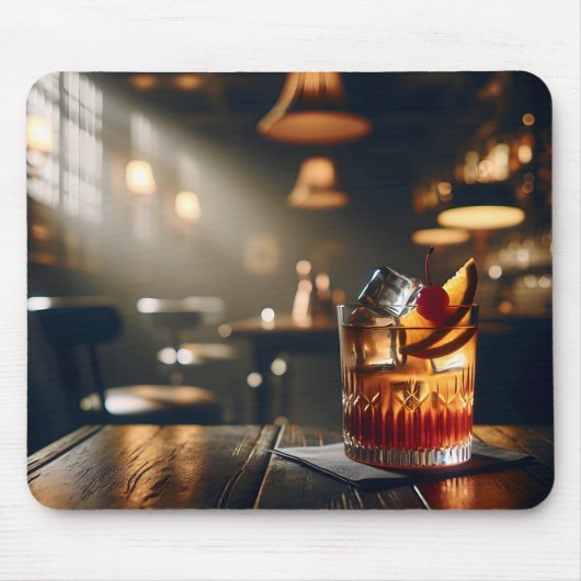 Dark pub ouderwetse Drink Muismat (Voorkant)